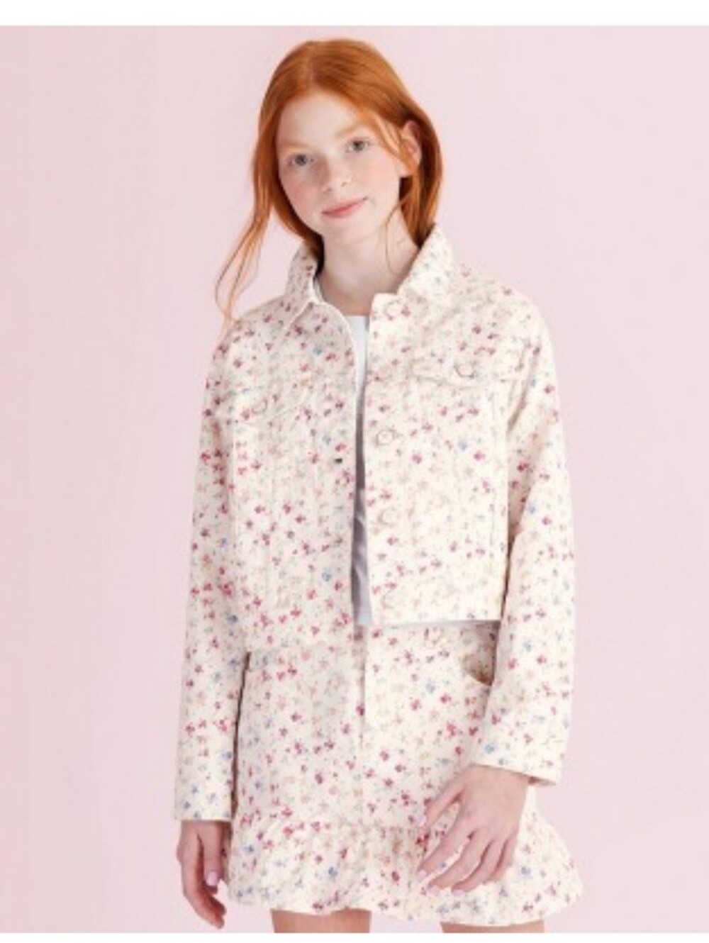 NWT LoveShackFancy x Target Girls Grace Sunrise Patchwork Floral Denim Jacket- L